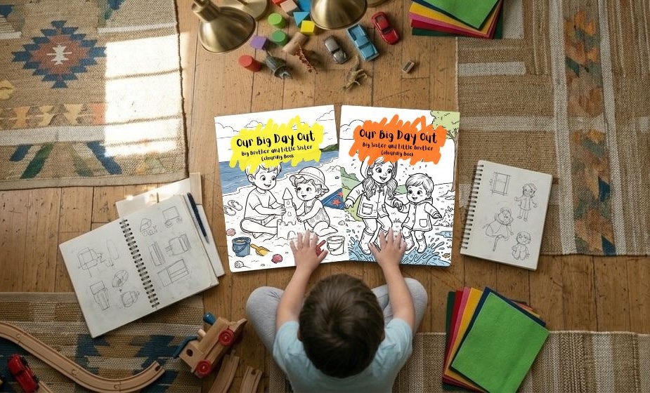 Child enjoying our colouring book